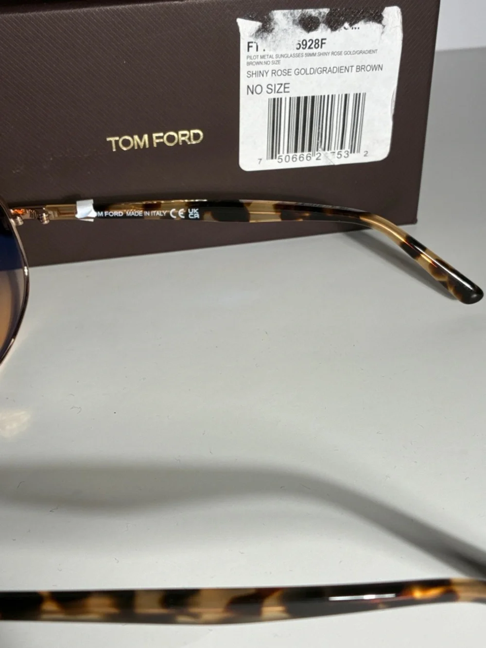 New Authentic Tom Ford Maxwell TF1019 26F Pilot Sunglasses, 59mm